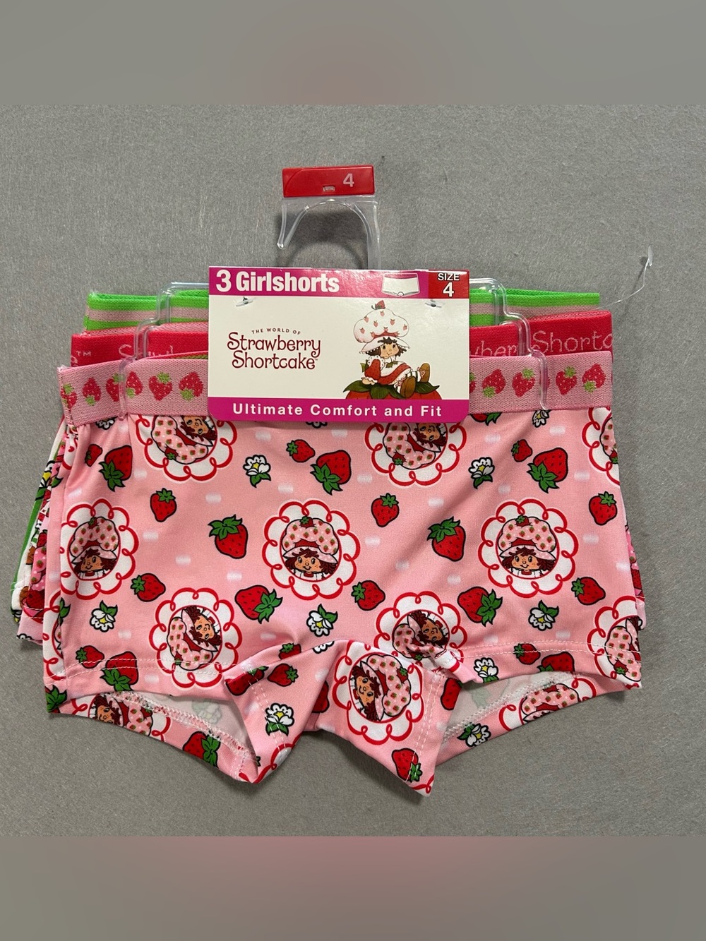 Strawberry Shortcake Girls' Pink Girlshorts Underwear panties Briefs - 3 Pack